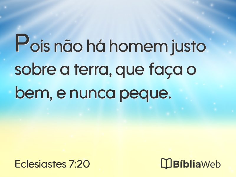 Eclesiastes 7:20 em imagem para compartilhar