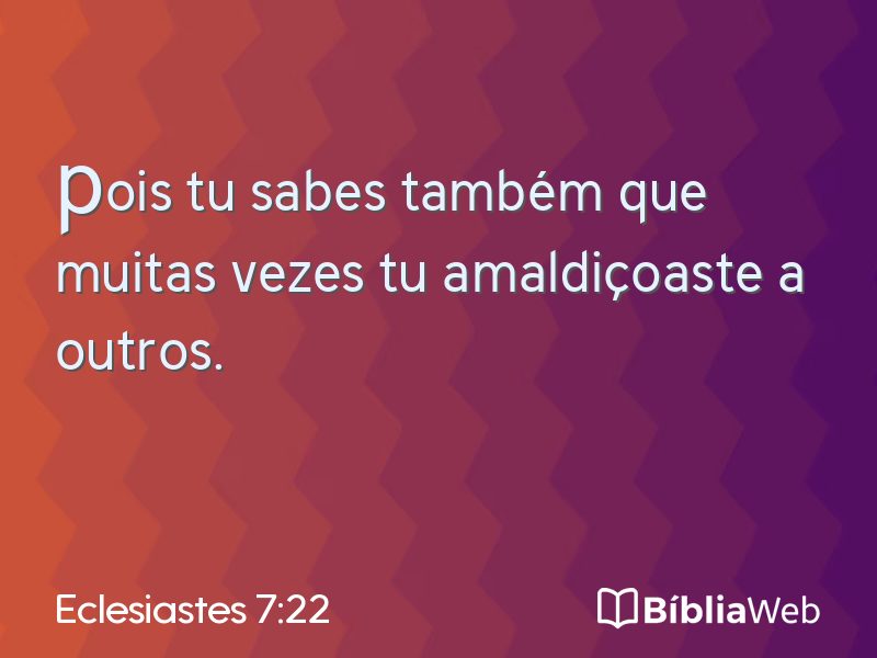 Eclesiastes 7:22 em imagem para compartilhar