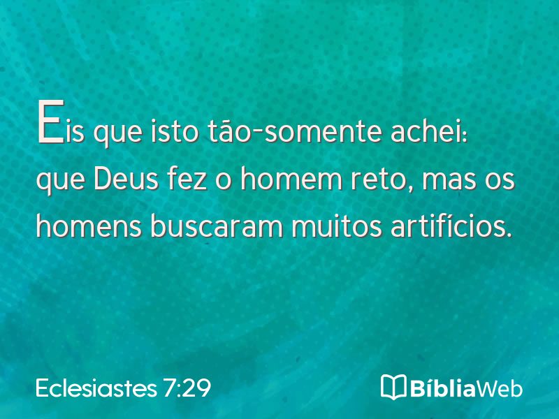 Eclesiastes 7:29 em imagem para compartilhar
