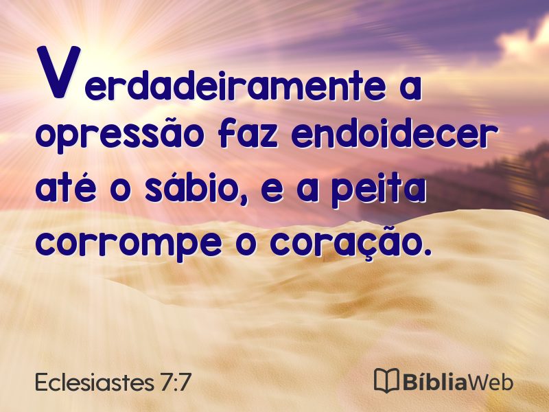 Eclesiastes 7:7 em imagem para compartilhar