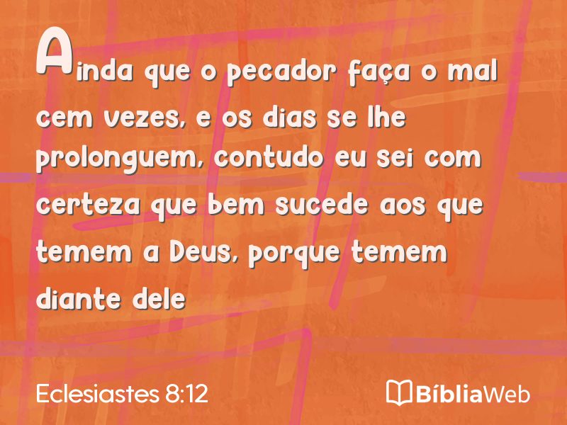 Eclesiastes 8:12 em imagem para compartilhar