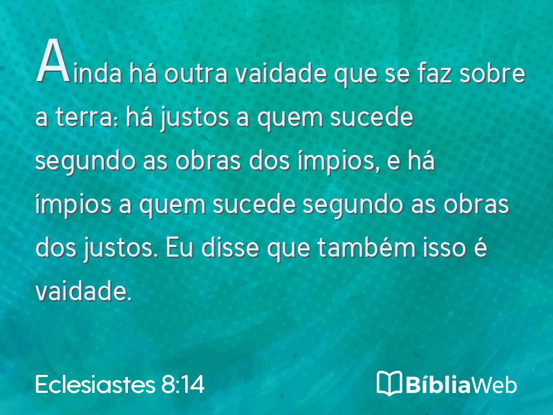 Eclesiastes 8:14 em imagem para compartilhar