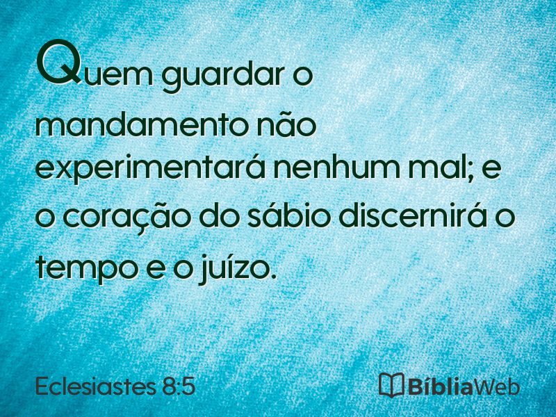 Eclesiastes 8:5 em imagem para compartilhar