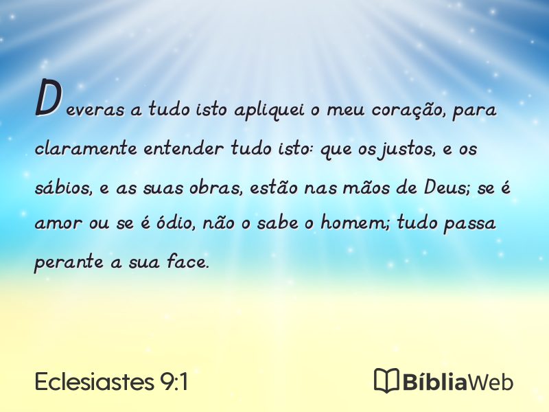 Eclesiastes 9:1 em imagem para compartilhar