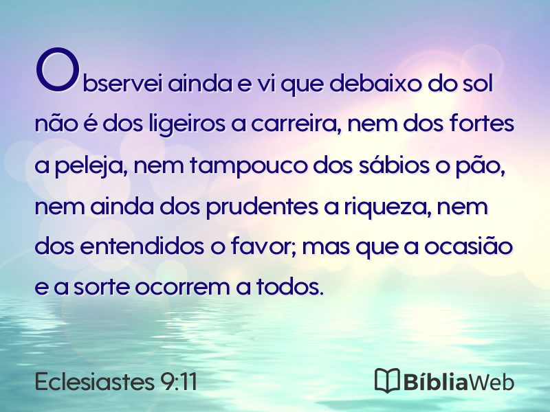Eclesiastes 9:11 em imagem para compartilhar