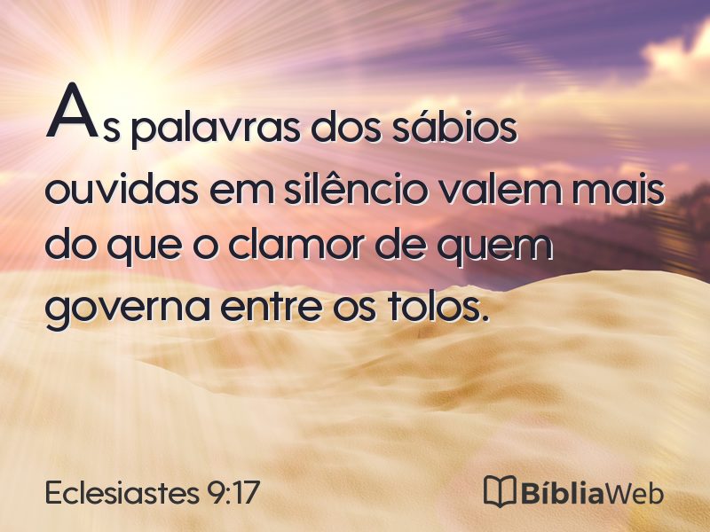 Eclesiastes 9:17 em imagem para compartilhar