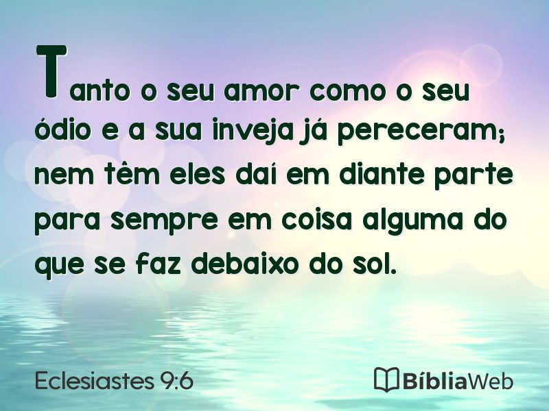 Eclesiastes 9:6 em imagem para compartilhar