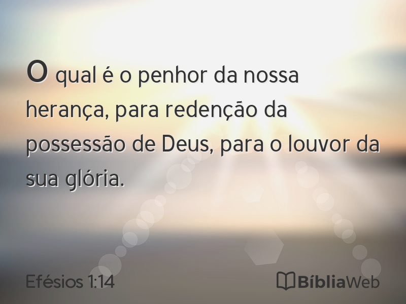 Efésios 1:14 em imagem para compartilhar