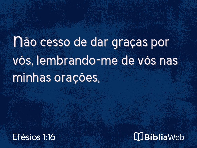 Efésios 1:16 em imagem para compartilhar