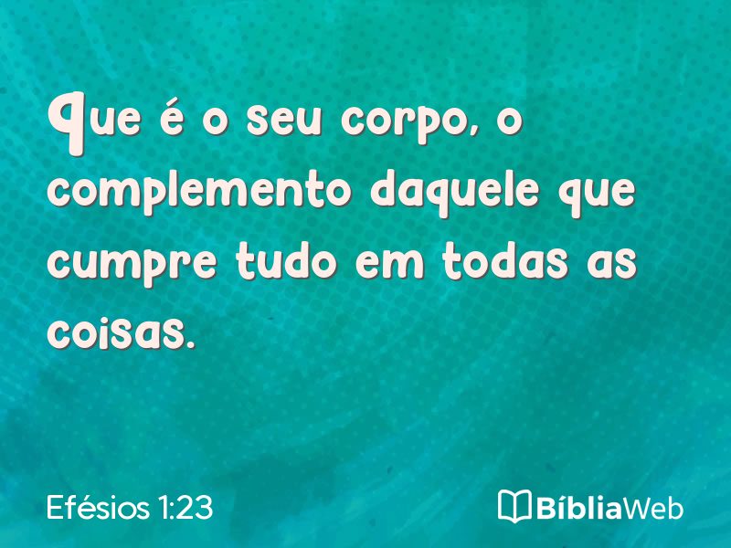 Efésios 1:23 em imagem para compartilhar
