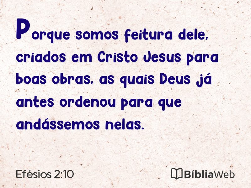Efésios 2:10 em imagem para compartilhar