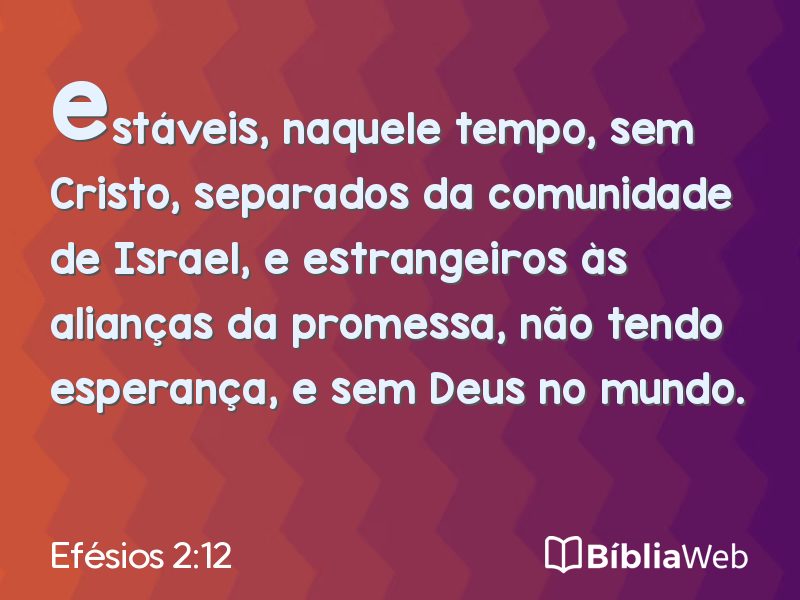 Efésios 2:12 em imagem para compartilhar