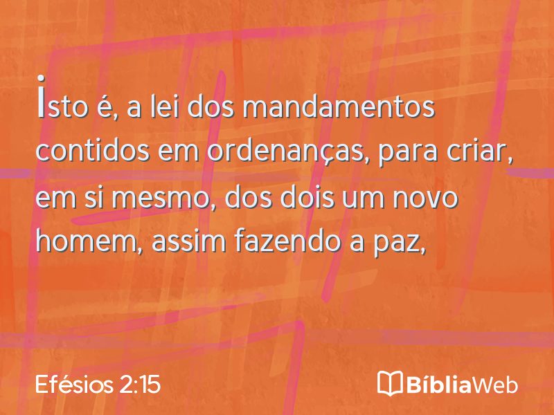 Efésios 2:15 em imagem para compartilhar