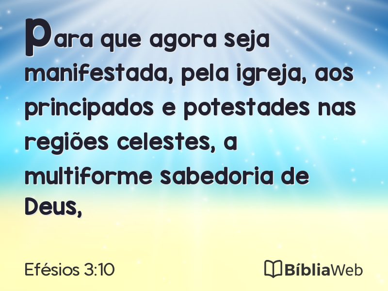 Efésios 3:10 em imagem para compartilhar