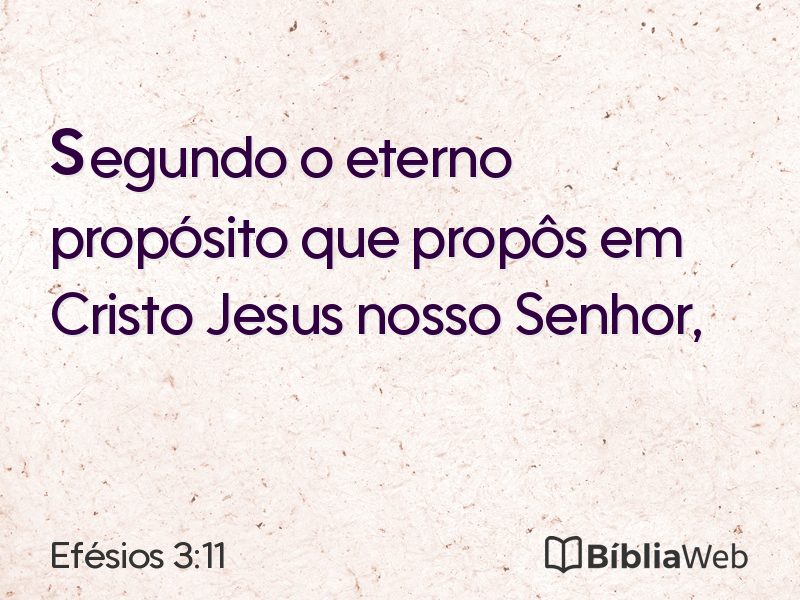 Efésios 3:11 em imagem para compartilhar