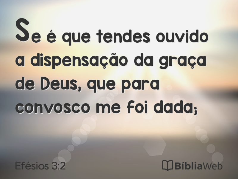 Efésios 3:2 em imagem para compartilhar