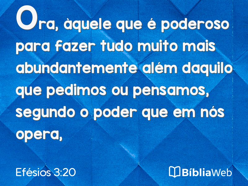 Efésios 3:20 em imagem para compartilhar