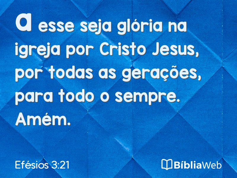 Efésios 3:21 em imagem para compartilhar