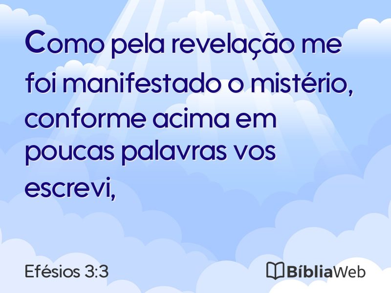 Efésios 3:3 em imagem para compartilhar