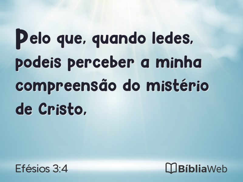 Efésios 3:4 em imagem para compartilhar
