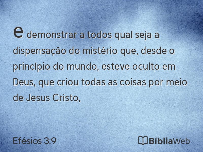Efésios 3:9 em imagem para compartilhar