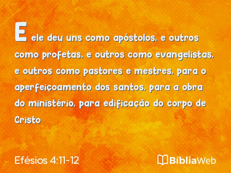 Efésios 4:11-12 em imagem para compartilhar