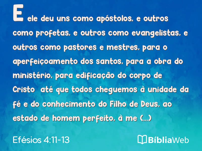 Efésios 4:11-13 em imagem para compartilhar