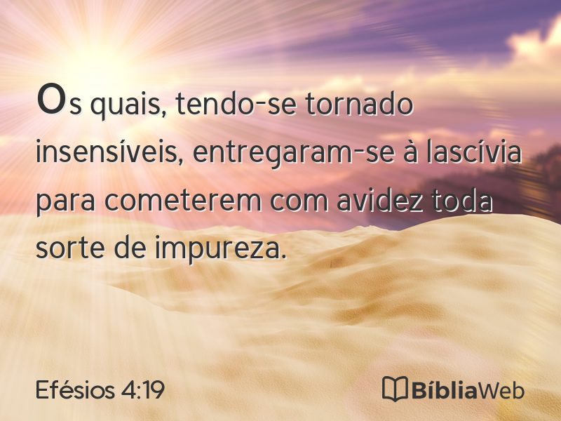 Efésios 4:19 em imagem para compartilhar