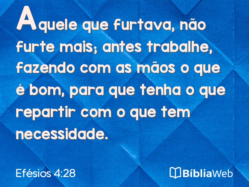 Efésios 4:28 em imagem para compartilhar