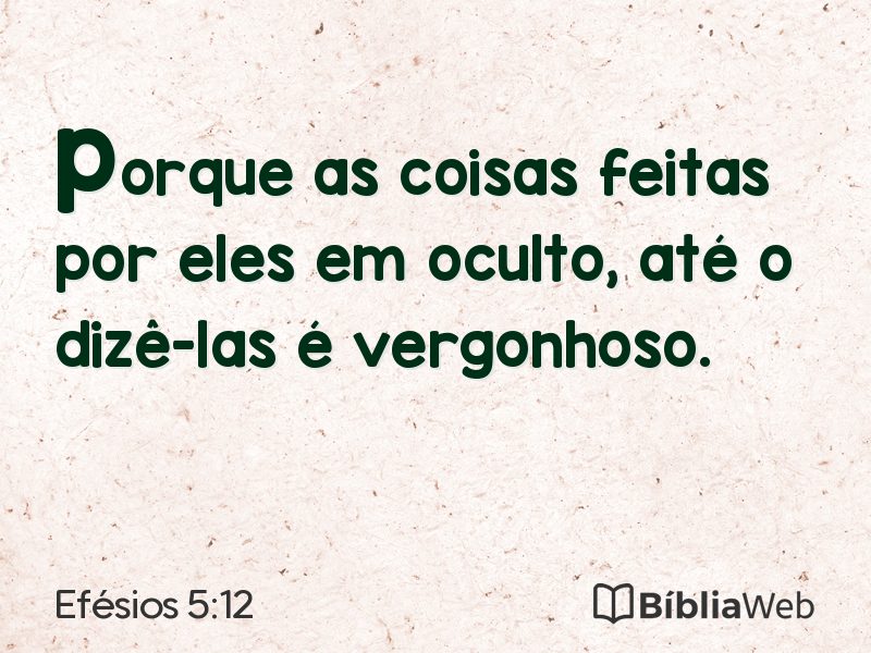 Efésios 5:12 em imagem para compartilhar