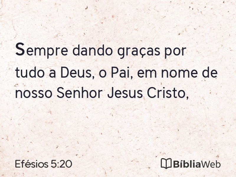 Efésios 5:20 em imagem para compartilhar