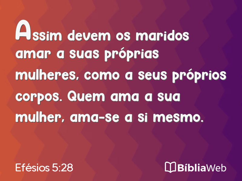 Efésios 5:28 em imagem para compartilhar