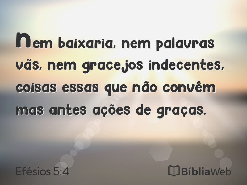 Efésios 5:4 em imagem para compartilhar