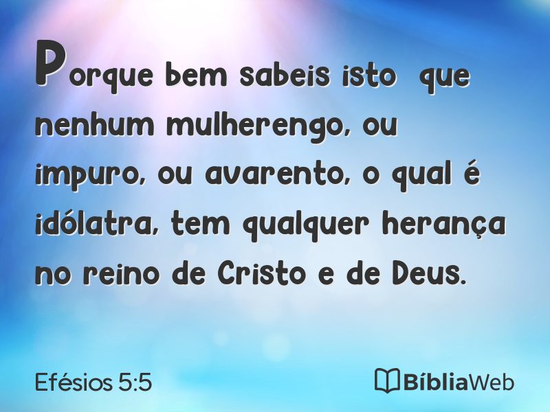 Efésios 5:5 em imagem para compartilhar