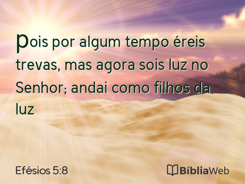 Efésios 5:8 em imagem para compartilhar