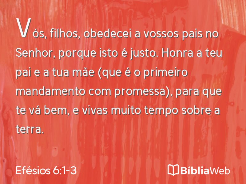 Efésios 6:1-3 em imagem para compartilhar