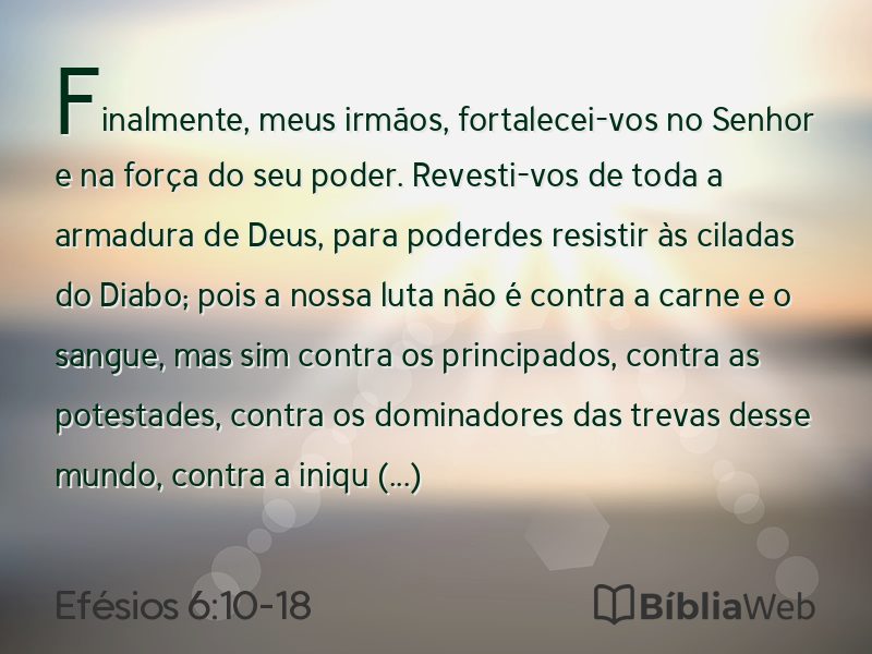Efésios 6:10-18 em imagem para compartilhar