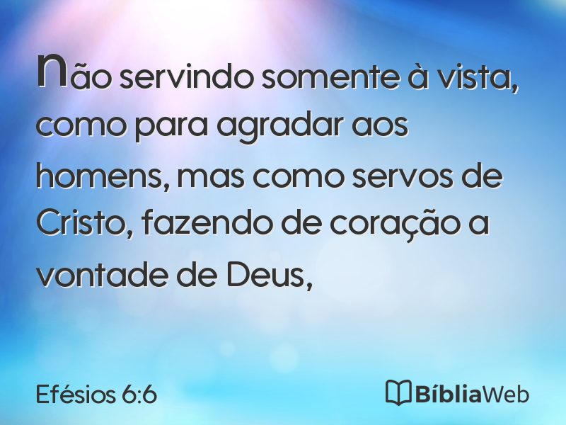 Efésios 6:6 em imagem para compartilhar