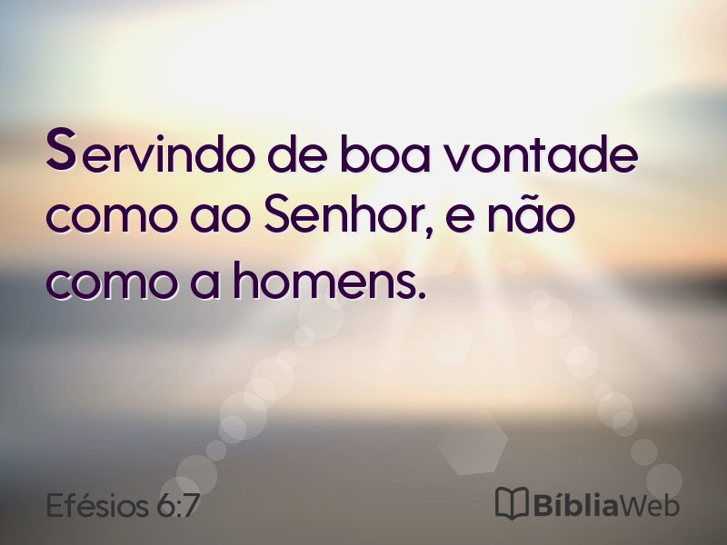 Efésios 6:7 em imagem para compartilhar