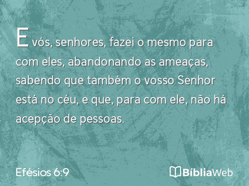 Efésios 6:9 em imagem para compartilhar