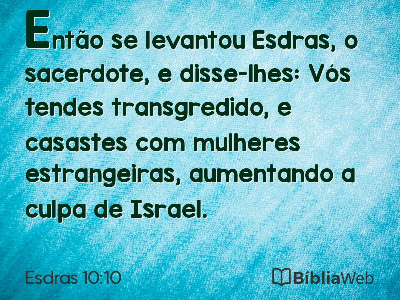 Esdras 10:10 em imagem para compartilhar