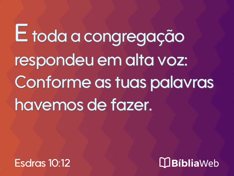 Esdras 10:12 em imagem para compartilhar