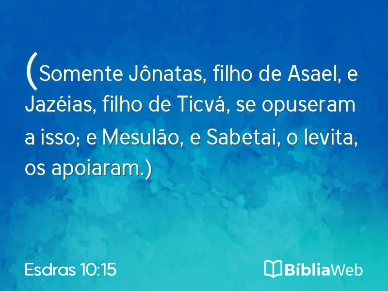 Esdras 10:15 em imagem para compartilhar