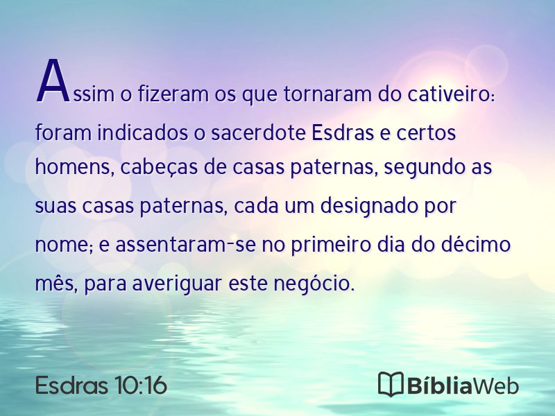 Esdras 10:16 em imagem para compartilhar
