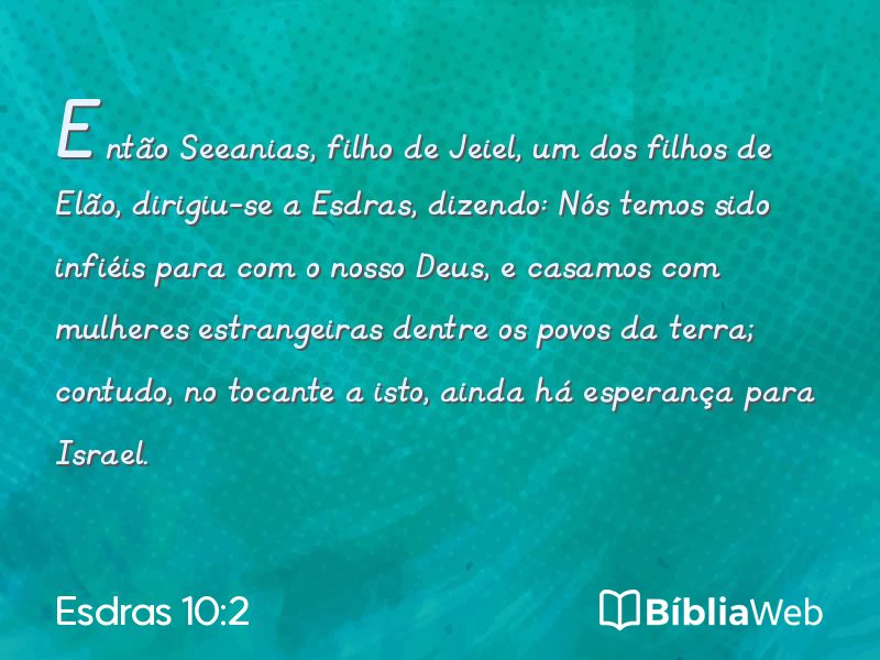Esdras 10:2 em imagem para compartilhar