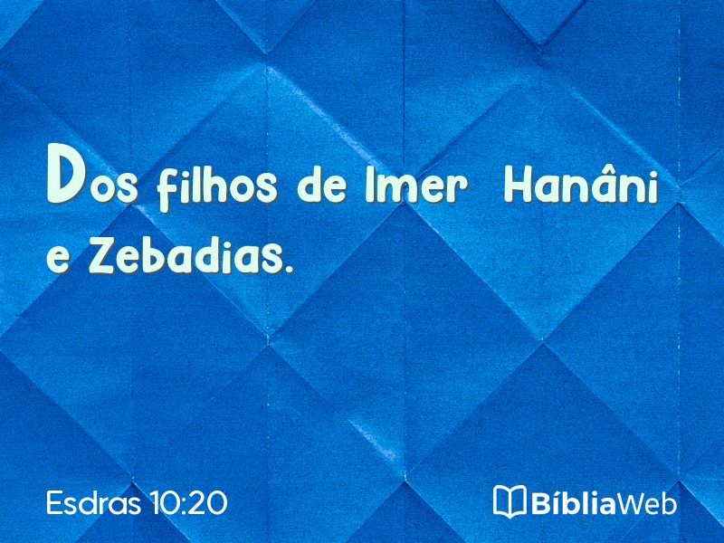 Esdras 10:20 em imagem para compartilhar