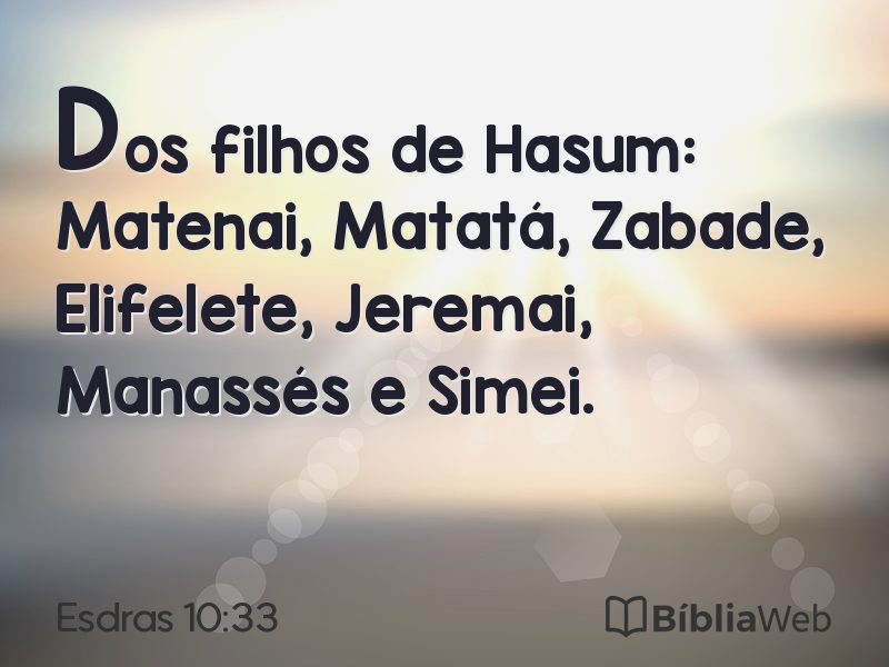 Esdras 10:33 em imagem para compartilhar
