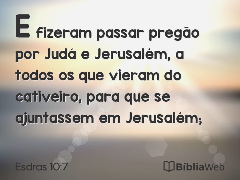 Esdras 10:7 em imagem para compartilhar