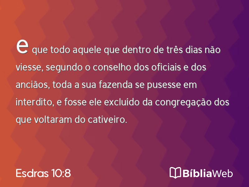 Esdras 10:8 em imagem para compartilhar