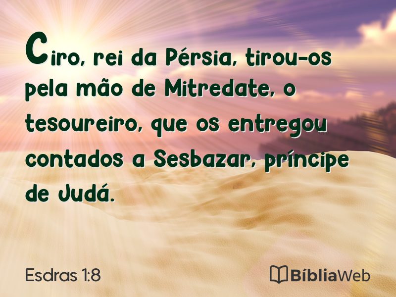 Esdras 1:8 em imagem para compartilhar